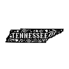 Tennessee State Map With Doodle Decorative Ornaments Sticker