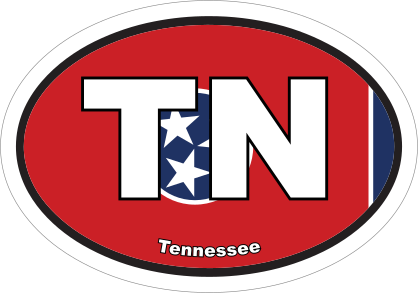 Tennessee Tn State Flag Oval Sticker