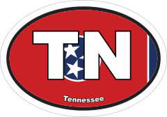 Tennessee Tn State Flag Oval Sticker