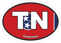 Tennessee Tn State Flag Oval Sticker