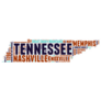 Tennessee Usa State Map With Cities Sticker