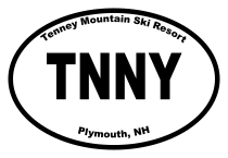 Tenney Mountain Ski Resort Oval Sticker