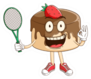 Tennis Athlete Of Chocolate Pudding Cartoon Sticker