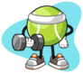 Tennis Ball Fitness Cartoon Sticker