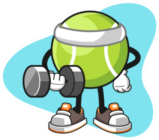 Tennis Ball Fitness Cartoon Sticker