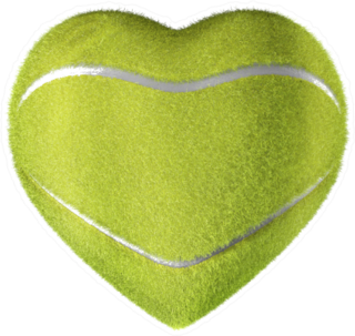 Tennis Ball Heart Sticker