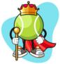 Tennis Ball King Cartoon Sticker