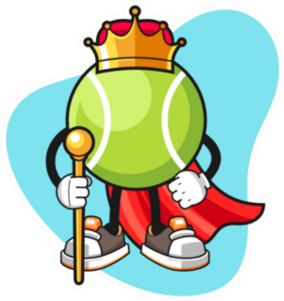 Tennis Ball King Cartoon Sticker
