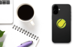 Tennis Ball Printed Full Color Sticker on a Phone (New) example
