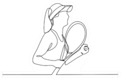 Tennis Continuous Line Sticker