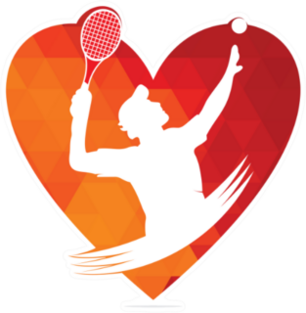 Tennis Heart Shape Design Sticker