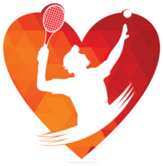 Tennis Heart Shape Design Sticker