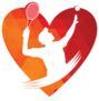 Tennis Heart Shape Design Sticker