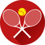 Tennis Icon On Red Sticker