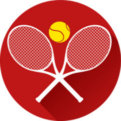 Tennis Icon On Red Sticker