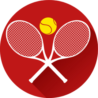 Tennis Icon On Red Sticker