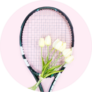 Tennis Love Layout On Pastel Pink Sticker
