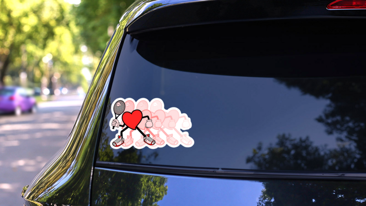 Tennis Love Sticker on a Rear Car Window (New) example
