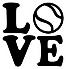 Tennis Love With Tennis Ball Sticker
