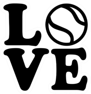 Tennis Love With Tennis Ball Sticker
