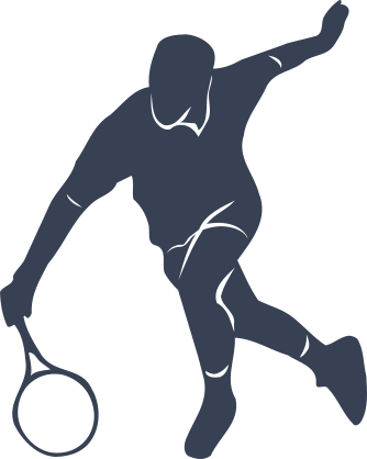 Tennis Player Running For Ball Sticker