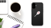 Tennis Racquet Printed Full Color Sticker on a Phone (New) example