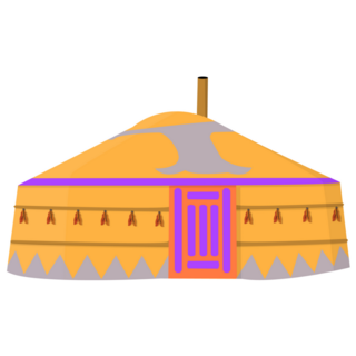 Tent In The Mongolian Patterns Sticker