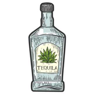 Tequila Bottle Mexican Alcohol Color Sketch Sticker