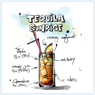 Tequila Sunrise Sticker