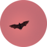 Terrible Horrible Bat Silhouette In Sky In Flight Sticker