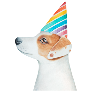 Terrier Party Hat Sticker