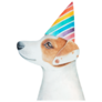 Terrier Party Hat Sticker