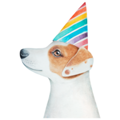 Terrier Party Hat Sticker