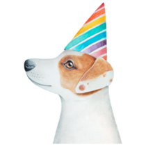 Terrier Party Hat Sticker