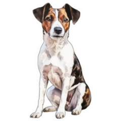 Terrier Watercolor Sits Sticker