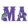 Territory Abbreviation Of Massachusetts Purple Glitter Sticker
