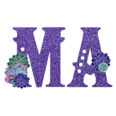 Territory Abbreviation Of Massachusetts Purple Glitter Sticker