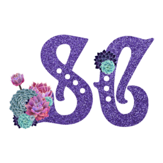 Territory Abbreviation Of South Carolina In Purple Glitter Sticker