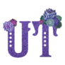 Territory Abbreviation Of Utah Purple Glitter Sticker