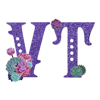 Territory Abbreviation Of Vermont In Purple Glitter Sticker