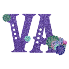 Territory Abbreviation Of Virginia Purple Sparkle Sticker