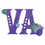 Territory Abbreviation Of Virginia Purple Sparkle Sticker