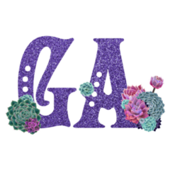 Territory Abbreviation Purple Glitter Georgia Sticker