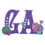 Territory Abbreviation Purple Glitter Georgia Sticker