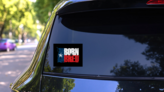 Texas Born And Bred Sticker on a Rear Car Window (New) example