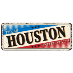 Texas Houston Illustration Vintage Metal Sign Sticker