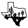 Texas Map Silhouette And Cactuses Desert Sticker