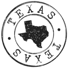 Texas Map Silhouette Postal Passport Sticker