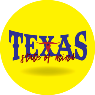 Texas State Of Mind Logo On Yellow Sticker