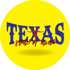 Texas State Of Mind Logo On Yellow Sticker